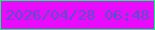 文字の大きさ：5、枠の色：07fe6c、背景の色：e90bfc、文字の色：5b51c7 無料ブログパーツのブログ時計