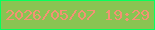 文字の大きさ：5、枠の色：07ff5d、背景の色：89c452、文字の色：f39274 無料ブログパーツのブログ時計