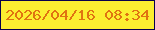 文字の大きさ：3、枠の色：08004d、背景の色：fcee31、文字の色：e07311 無料ブログパーツのブログ時計
