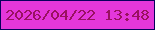文字の大きさ：5、枠の色：08005c、背景の色：e437da、文字の色：991161 無料ブログパーツのブログ時計