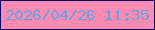 文字の大きさ：1、枠の色：080069、背景の色：ff8bb2、文字の色：67a0e3 無料ブログパーツのブログ時計