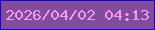 文字の大きさ：5、枠の色：0801f6、背景の色：814d9b、文字の色：f797f6 無料ブログパーツのブログ時計