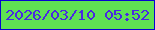 文字の大きさ：4、枠の色：0802d1、背景の色：5fe153、文字の色：4928e2 無料ブログパーツのブログ時計