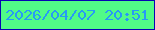 文字の大きさ：4、枠の色：0804b3、背景の色：51fb87、文字の色：279af6 無料ブログパーツのブログ時計
