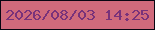 文字の大きさ：4、枠の色：080612、背景の色：d06a7c、文字の色：79327a 無料ブログパーツのブログ時計