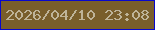 文字の大きさ：3、枠の色：0807cd、背景の色：795e2b、文字の色：beb398 無料ブログパーツのブログ時計