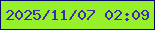 文字の大きさ：3、枠の色：080971、背景の色：96f02a、文字の色：4328b4 無料ブログパーツのブログ時計