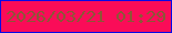 文字の大きさ：4、枠の色：0809e7、背景の色：fa0c58、文字の色：8c5736 無料ブログパーツのブログ時計