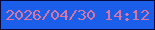 文字の大きさ：5、枠の色：080a3c、背景の色：1a5eea、文字の色：d775a5 無料ブログパーツのブログ時計
