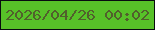 文字の大きさ：1、枠の色：080b0f、背景の色：57c128、文字の色：51602c 無料ブログパーツのブログ時計