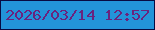 文字の大きさ：1、枠の色：080b42、背景の色：2394d9、文字の色：6a237e 無料ブログパーツのブログ時計
