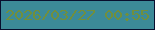 文字の大きさ：5、枠の色：080e2e、背景の色：3c8a98、文字の色：718f3c 無料ブログパーツのブログ時計