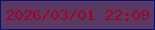 文字の大きさ：5、枠の色：081076、背景の色：5a3962、文字の色：a40128 無料ブログパーツのブログ時計