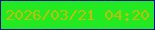 文字の大きさ：2、枠の色：08118d、背景の色：22e922、文字の色：b9c208 無料ブログパーツのブログ時計