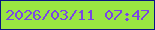 文字の大きさ：4、枠の色：081583、背景の色：99e642、文字の色：7a45e5 無料ブログパーツのブログ時計