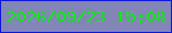 文字の大きさ：1、枠の色：0819da、背景の色：8385b6、文字の色：04ee07 無料ブログパーツのブログ時計