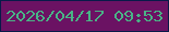 文字の大きさ：2、枠の色：081a49、背景の色：6b1263、文字の色：49b486 無料ブログパーツのブログ時計