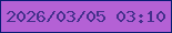 文字の大きさ：5、枠の色：081c74、背景の色：b461d5、文字の色：45308c 無料ブログパーツのブログ時計