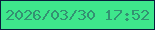 文字の大きさ：5、枠の色：081d3b、背景の色：3ee78c、文字の色：339272 無料ブログパーツのブログ時計