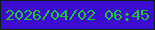 文字の大きさ：2、枠の色：08200f、背景の色：3c0cd1、文字の色：1fc239 無料ブログパーツのブログ時計