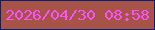 文字の大きさ：5、枠の色：082273、背景の色：a85348、文字の色：f752fd 無料ブログパーツのブログ時計