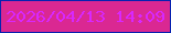 文字の大きさ：5、枠の色：0822b0、背景の色：da2892、文字の色：d828fd 無料ブログパーツのブログ時計