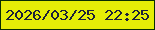 文字の大きさ：2、枠の色：082d02、背景の色：e5ee07、文字の色：1c2139 無料ブログパーツのブログ時計