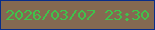 文字の大きさ：3、枠の色：082d8a、背景の色：846951、文字の色：3fc34b 無料ブログパーツのブログ時計