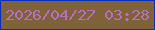 文字の大きさ：2、枠の色：082ebb、背景の色：80623a、文字の色：b472bc 無料ブログパーツのブログ時計