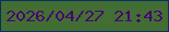 文字の大きさ：5、枠の色：082f62、背景の色：436e33、文字の色：450571 無料ブログパーツのブログ時計