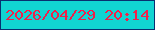 文字の大きさ：4、枠の色：082f70、背景の色：11d4d2、文字の色：f0204a 無料ブログパーツのブログ時計