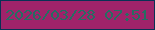 文字の大きさ：1、枠の色：083155、背景の色：9f236a、文字の色：266d62 無料ブログパーツのブログ時計