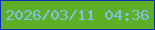 文字の大きさ：4、枠の色：0831ae、背景の色：5fae27、文字の色：7dc5ef 無料ブログパーツのブログ時計