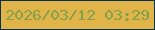 文字の大きさ：3、枠の色：083254、背景の色：e1b449、文字の色：83a14a 無料ブログパーツのブログ時計