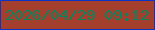 文字の大きさ：1、枠の色：0834c8、背景の色：a43f2d、文字の色：08835e 無料ブログパーツのブログ時計