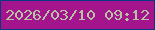 文字の大きさ：4、枠の色：083881、背景の色：a4148d、文字の色：b7c1a4 無料ブログパーツのブログ時計