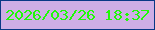 文字の大きさ：1、枠の色：083886、背景の色：ceaee6、文字の色：1ff908 無料ブログパーツのブログ時計