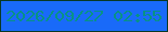 文字の大きさ：2、枠の色：083924、背景の色：196af9、文字の色：089285 無料ブログパーツのブログ時計