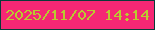 文字の大きさ：5、枠の色：083b39、背景の色：f52774、文字の色：b9cb30 無料ブログパーツのブログ時計