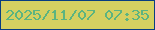 文字の大きさ：1、枠の色：083d82、背景の色：d5d061、文字の色：5cb480 無料ブログパーツのブログ時計