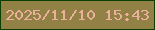 文字の大きさ：2、枠の色：083f00、背景の色：928144、文字の色：ebb09c 無料ブログパーツのブログ時計