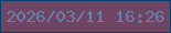 文字の大きさ：4、枠の色：083f72、背景の色：6e4664、文字の色：6a7ead 無料ブログパーツのブログ時計
