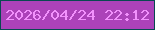 文字の大きさ：3、枠の色：084950、背景の色：ac42b9、文字の色：f291fc 無料ブログパーツのブログ時計