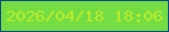 文字の大きさ：1、枠の色：08497e、背景の色：75dd44、文字の色：bbec2a 無料ブログパーツのブログ時計