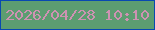 文字の大きさ：2、枠の色：0849b1、背景の色：5c9d71、文字の色：ce92b3 無料ブログパーツのブログ時計