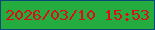 文字の大きさ：1、枠の色：084a77、背景の色：24ad3e、文字の色：dd0d15 無料ブログパーツのブログ時計