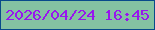 文字の大きさ：1、枠の色：084a8b、背景の色：84c2a2、文字の色：9816ee 無料ブログパーツのブログ時計