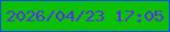 文字の大きさ：3、枠の色：084bf7、背景の色：0cc007、文字の色：592cf3 無料ブログパーツのブログ時計