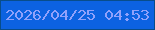 文字の大きさ：3、枠の色：084d8a、背景の色：0c62e1、文字の色：90a1fb 無料ブログパーツのブログ時計