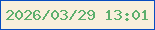 文字の大きさ：4、枠の色：084dc1、背景の色：f8efdc、文字の色：5caf6c 無料ブログパーツのブログ時計
